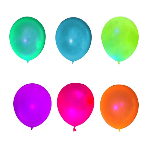 10 st neon glow ballonger återanvändbara glow in the dark ballong del 10PCS