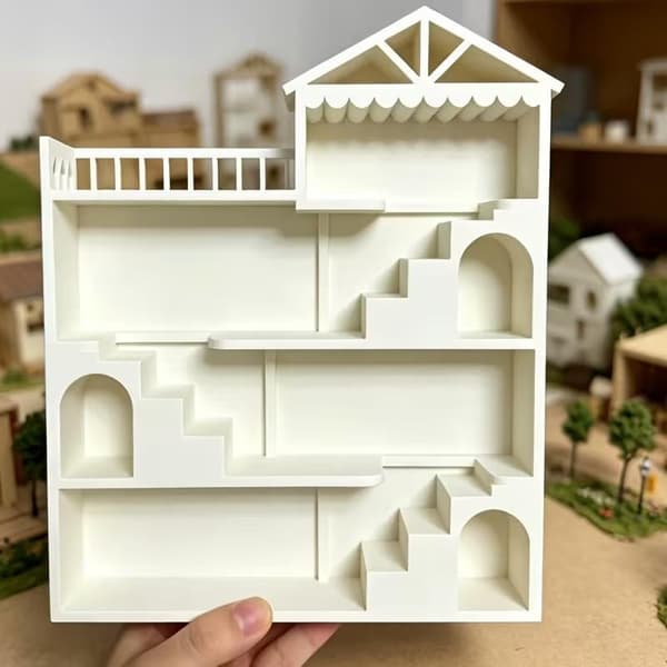 Vit Flerplans Trapphus Villa Displayhylla