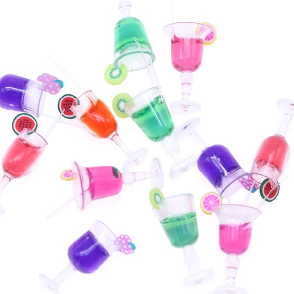 4 kpl 1:6 Dollhouse Miniature Fruit Cocktail Drinks Cup Model Ki