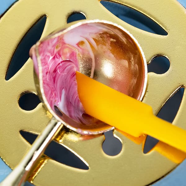 Silikonespatel Krukkeskraber Scoop Tip Lang dobbelthovedet Cosme Red