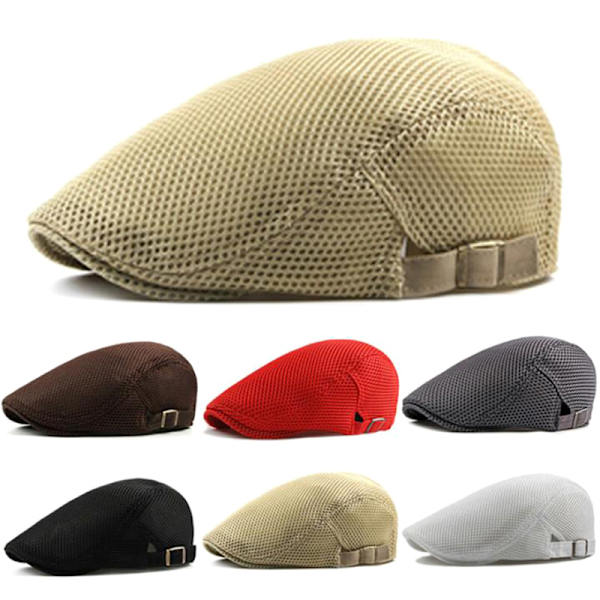 1 Stk Herre Casual Hat Berets Caps Cabbie Flat Cap Pustende Mes Beige