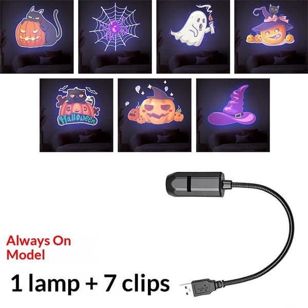 1 sarja USB-virtalähde joulu Halloween-projektorilamppu katto seinä A2