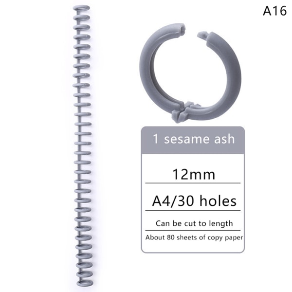 30 hull plastspiralringer for A4-papirnotebook-skrivesaker A16