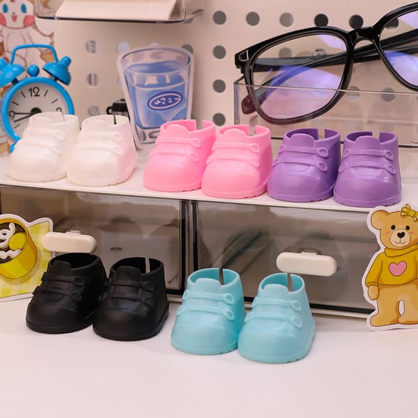 20 cm dukkesko, mini sko i plast for dukker, mini fingersko A4
