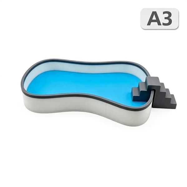 Mini dukkehus pool simulering miniature gårdhave udendørs svømning A3