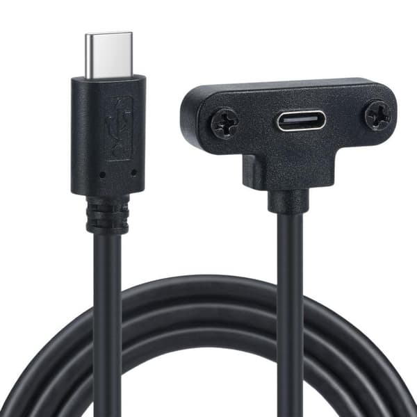 652F Rask og data USB C-forlengelseskabel med panelmontering hann