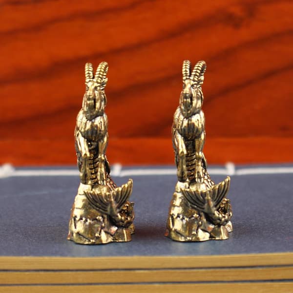 Steinbukken Messingstatue Geitekropp Fiskestjert Stjernetegn Figur Copper