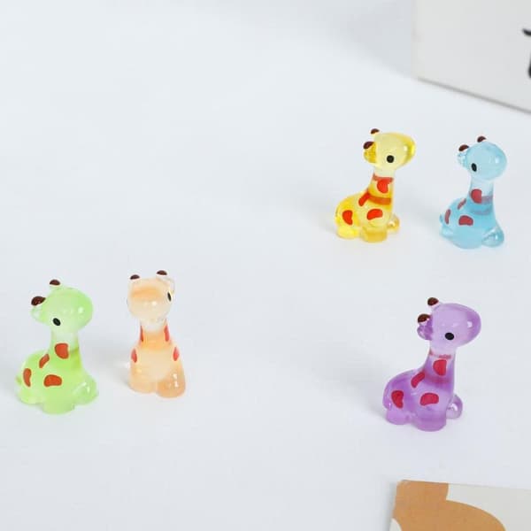 10 st Mini Lysande Giraff Miniatyrer e Djurfigurer För Mic A3