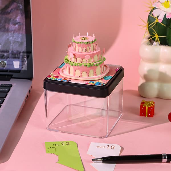 Time Piece Kalender 2026 Skrivebordskalender Med LED-lys 3D Riv-av