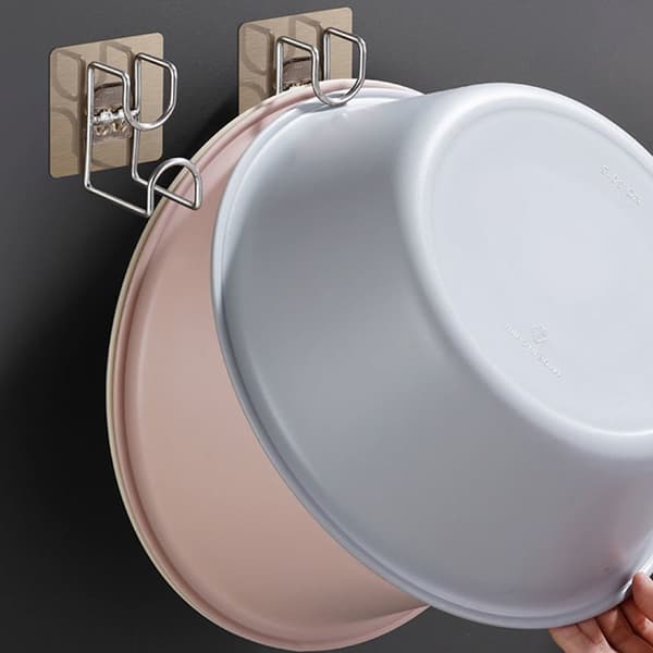 Punch-Free Sticky Hook Traceless Washbasin Wall Mount Hook Adhe Gold