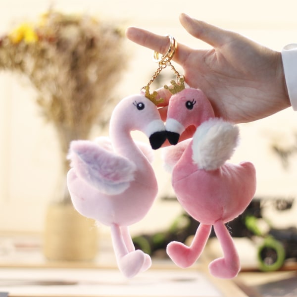 Sarjakuva Flamingo Doll Avaimenperät Flamingo Pehmo Pehmeä Täytetty Ani D