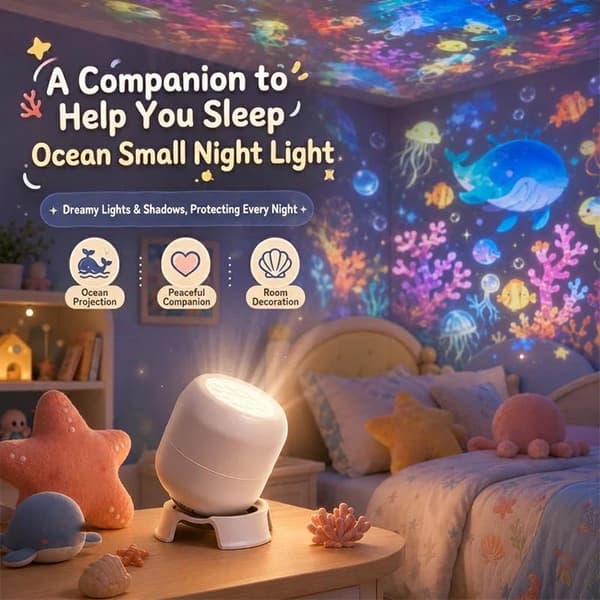 LED-valtameri- / lumihiutaleprojektorivalo 360° pyörivä dynaaminen yövalo A2