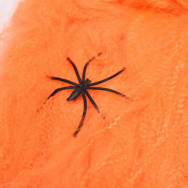 Halloween Spindelväv Med Spindlar Stretchbar Cobweb Skräck Par White
