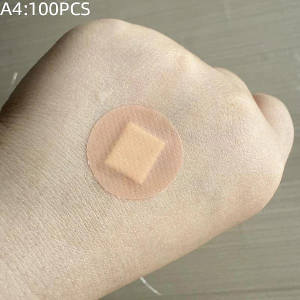100 kpl 38*38mm läpinäkyvä PU vedenpitävä haavalaastari A4
