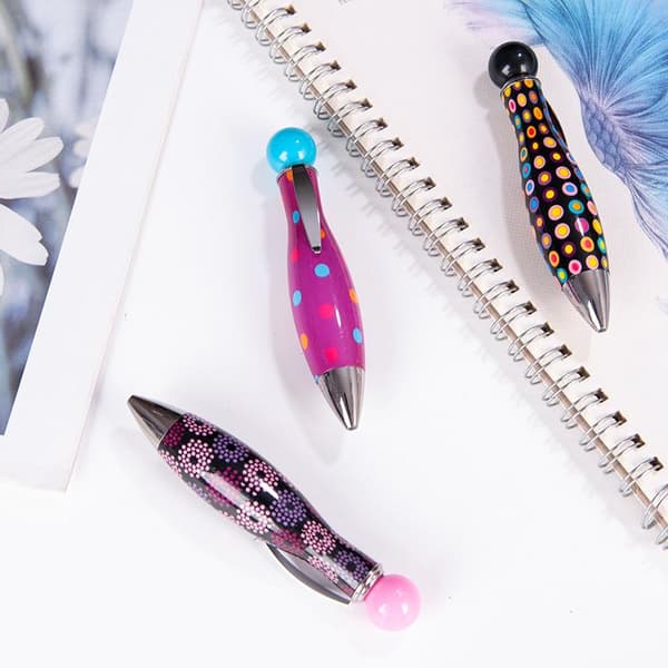 Kort Minibowlingformad Penna Elegant Prickigt Blomtryckt Boho St A4
