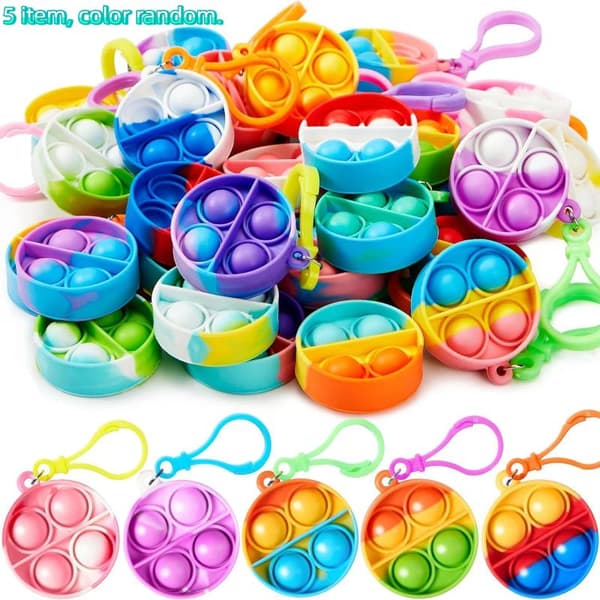 Mini Fidget Nyckelringar Färgglada för Barnkalas Klassrum A6