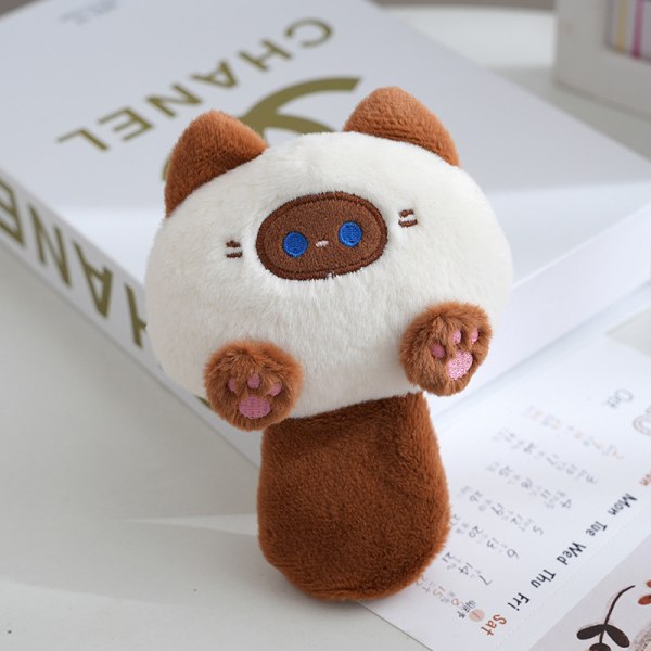 Tuan Tuan Meow Pendant Squeaking Tail e Cat Plush Doll Key Chai Brown