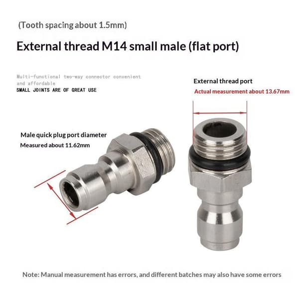 M14 X 1.5 Hane Hona Snabbkoppling Set Läckagesäker Rostbeständig A10
