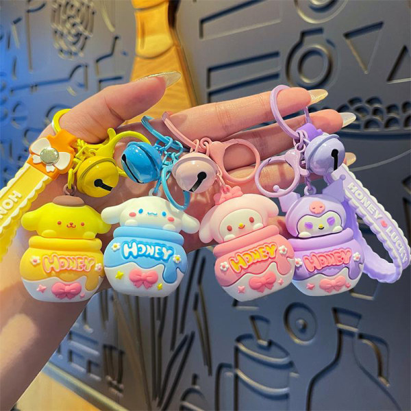 Sanrio Kuromi Cinnamoroll Melody honningkrukke nøglering taske vedhæng Pink