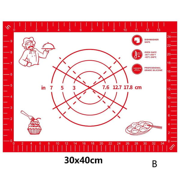 Silikon bakeunderlag Non-stick Maker Kake Deig Pizza Bakverk B