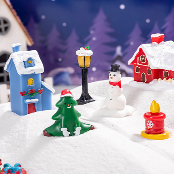 Mini Joulukoriste Lumiukko Puu Miniatyyri Mikro D