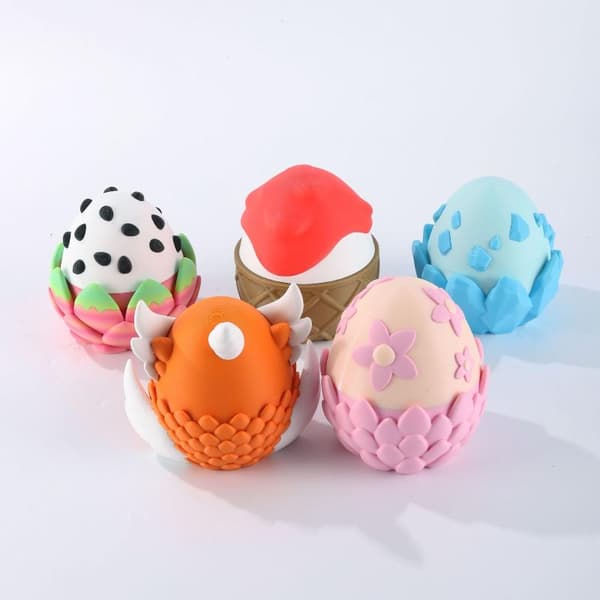3D-printet e og Silly Dragon Fruit Drage og Drageegg Plas A2