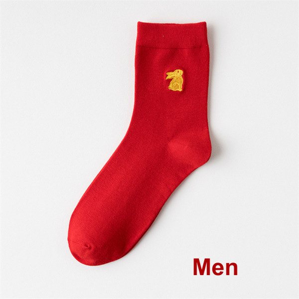 Tegneserie røde sokker mænd kvinder stort held nytår mode midt C 23a6 | C |  Fyndiq