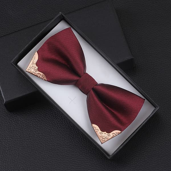 Mænds sløjfe Metalhoved Solid Noble Classic Polyester Butterfl Wine red