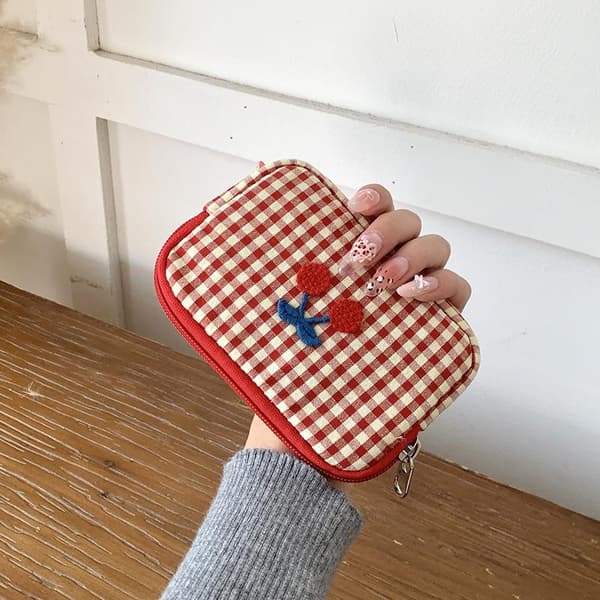 Enkel polyesterternet makeuptaske Multifunktionel stof toilettaske Small