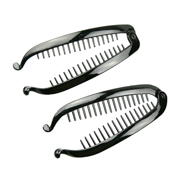 Banan Hårklemmer For Kvinner Jenter Wave Combs Hårnål Flett Cla BlackB 15cm