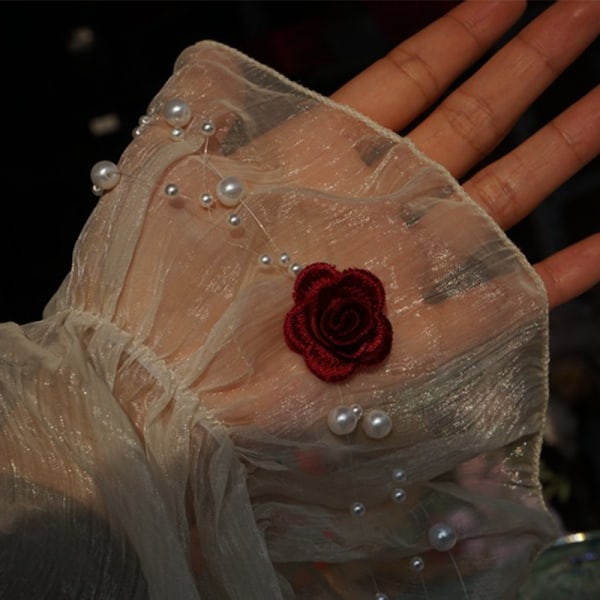Söt Retro Romantisk Flower Pearl Choker Sommarhalsband Fashion A2
