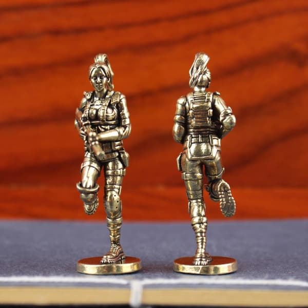 Special Forces Lille Statue Messing Kvindelige Soldater Figurer Ret