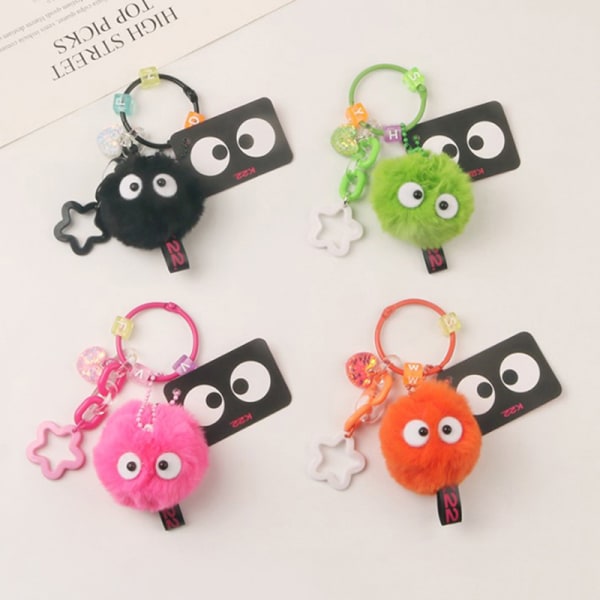 Color Plysj nøkkelring Spirited Away Colorful Coal Ball Spirit El Green