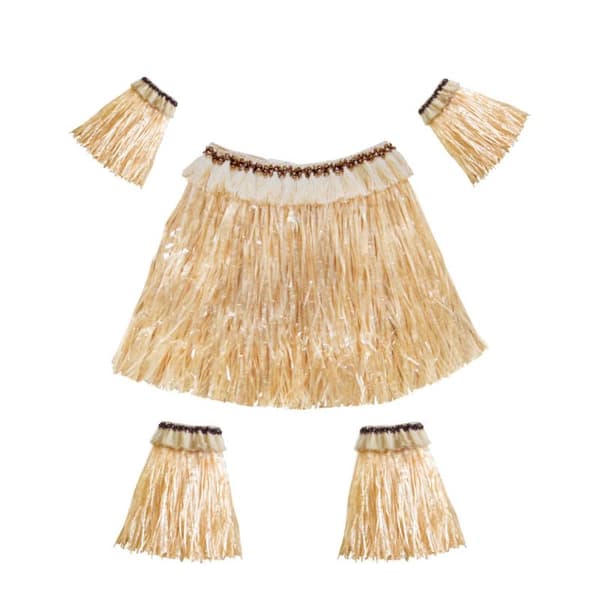 5 st/parti hawaiiansk gräskjol, elastisk armärm, fotskydd B size2