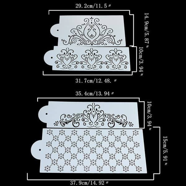 Princess Lace Cake Cupcake Stencils Flexible Craft Stencils 4 P