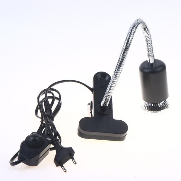 1 sett reptil varmelampe 50/75W UVA UVB lys roterbar soling 75W A
