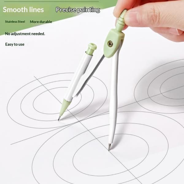 3/8 st plastlinjal kompasser set suddgummi mätlinjal rak Green 3pcs