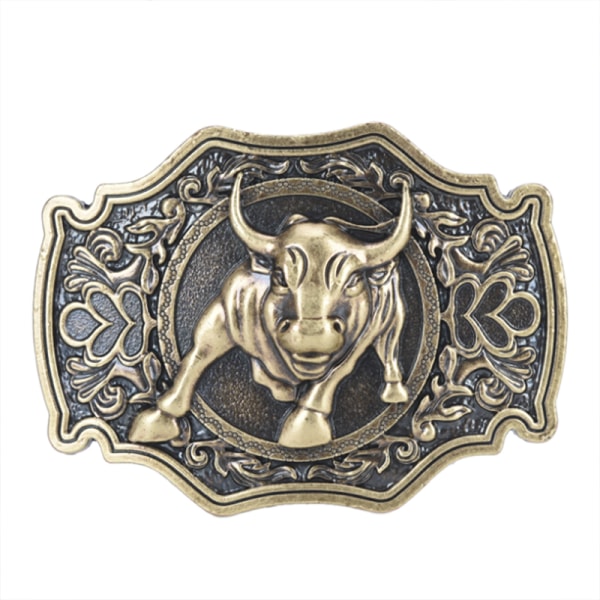 Retro Long Horn Bull Classic menns beltespenne Metal Alloy West