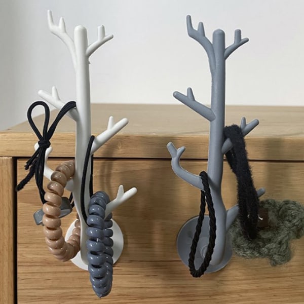 Nordic Branch Hook Vægdekor Nøgleholder Organizer Opbevaring Sti Beige