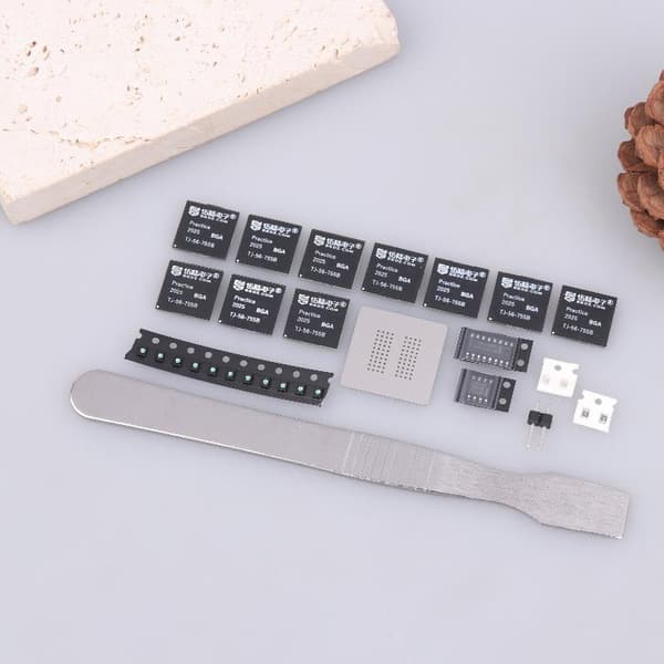 BGA Chip Lödpraktikbräda Kit Decimal Flytande Lampor Te A1
