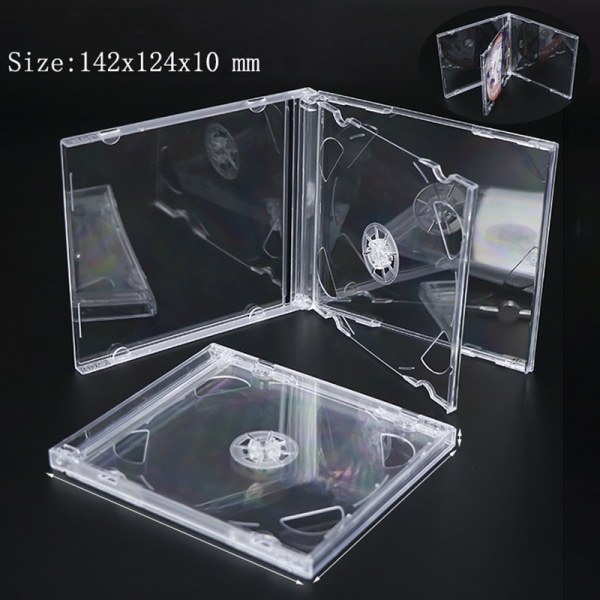 Plast DVD-etui Bærbar CD-opbevaringsboks CD-pakke-etui Durabl Double Piece disc