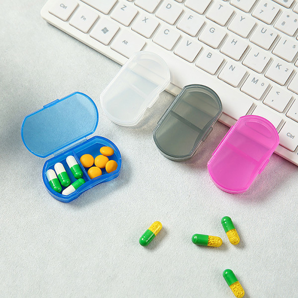 2-roms Pill Organizer Bærbart reisepilletui Dust-Pro Black