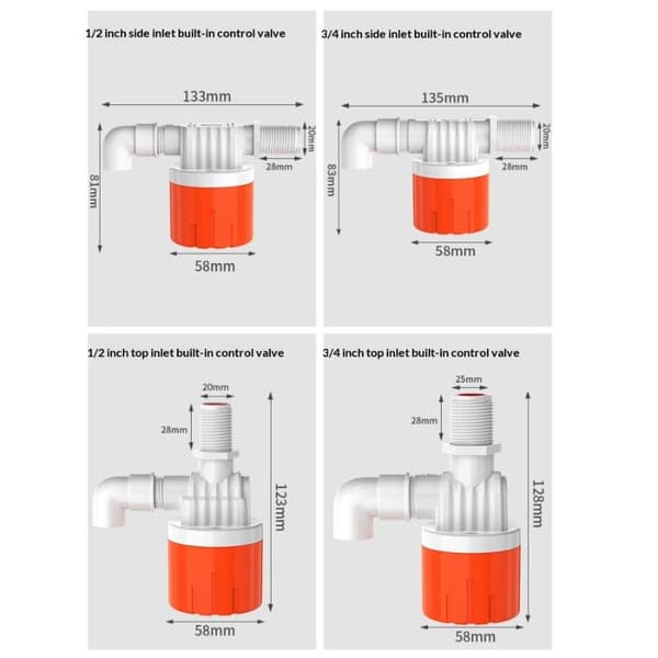 Automatisk vandstandsreguleringsventil flydekugleventil 1/2\" 3/4\" Auto A1