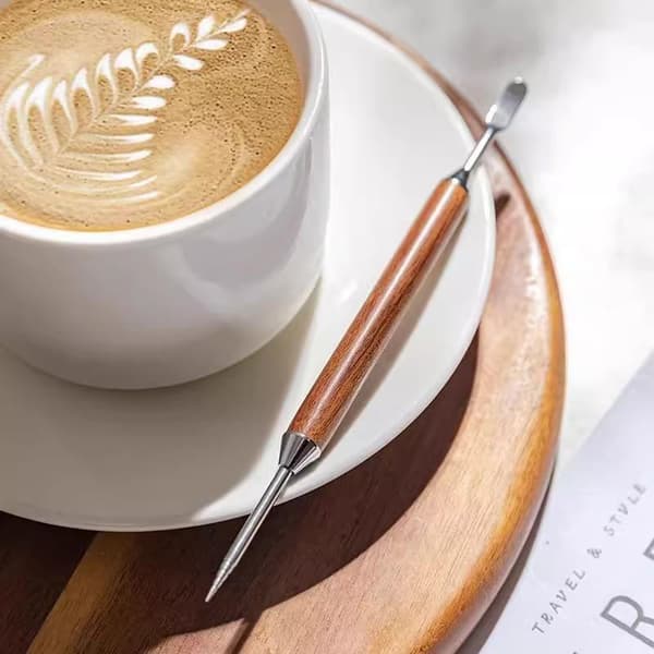 Kaffe Latte Art Udsøgt Professionel Hæklenål Udskåret Fl Silver