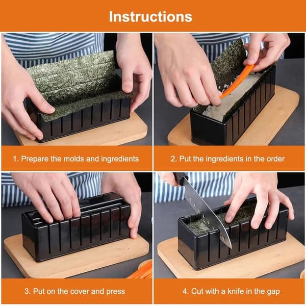 Multifunksjonelt sushilagingssett Komplette sushiformer Sushimaker C