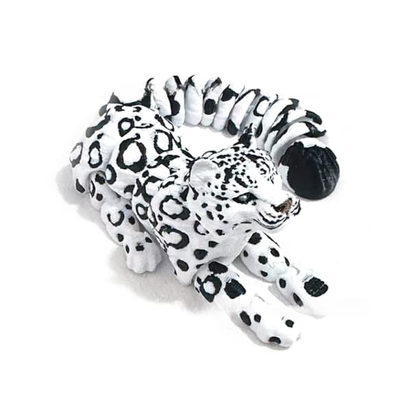 3D-printet sneleopardmodel, simulering, multi-bevægelig vildt dyr