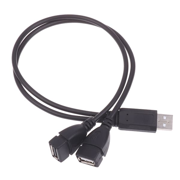 USB-kabeldeler Telefonlader Strømadapterkabel 2 porter 1 M Black