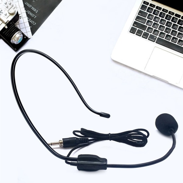 3,5 MM tråd med hodebåren kablet mikrofon Headset stemmeforsterker
