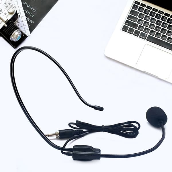 3,5 mm tråd med hovedbåren mikrofon headset stemmeforstærker