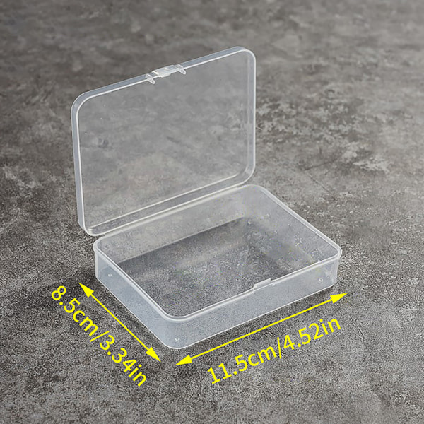 Gennemsigtig plastopbevaring smykkeskrinbeholder til perlerøre Clear